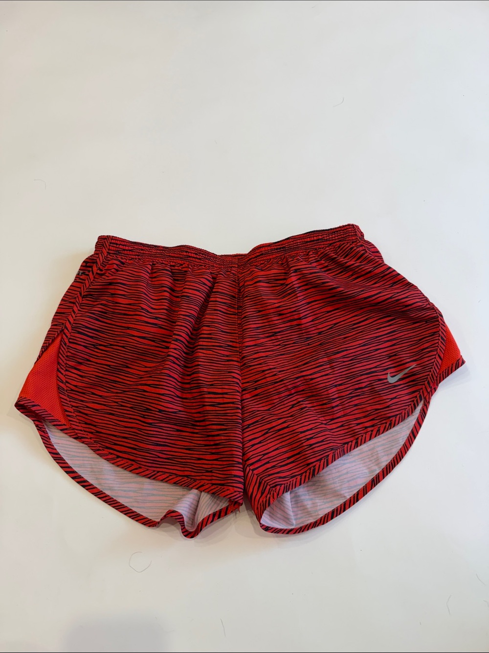 Nike Red and Black Zebra-Print Athletic Shorts